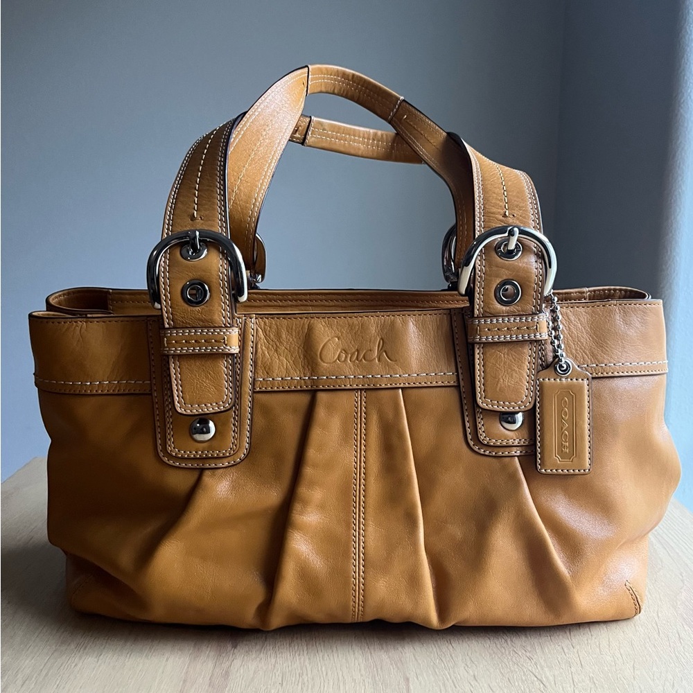 Coach Leather Hampton Soho Saffron Yellow Shoulder Tote
